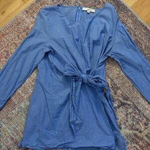 LOFT Blue Pinstripe Women's Blouse